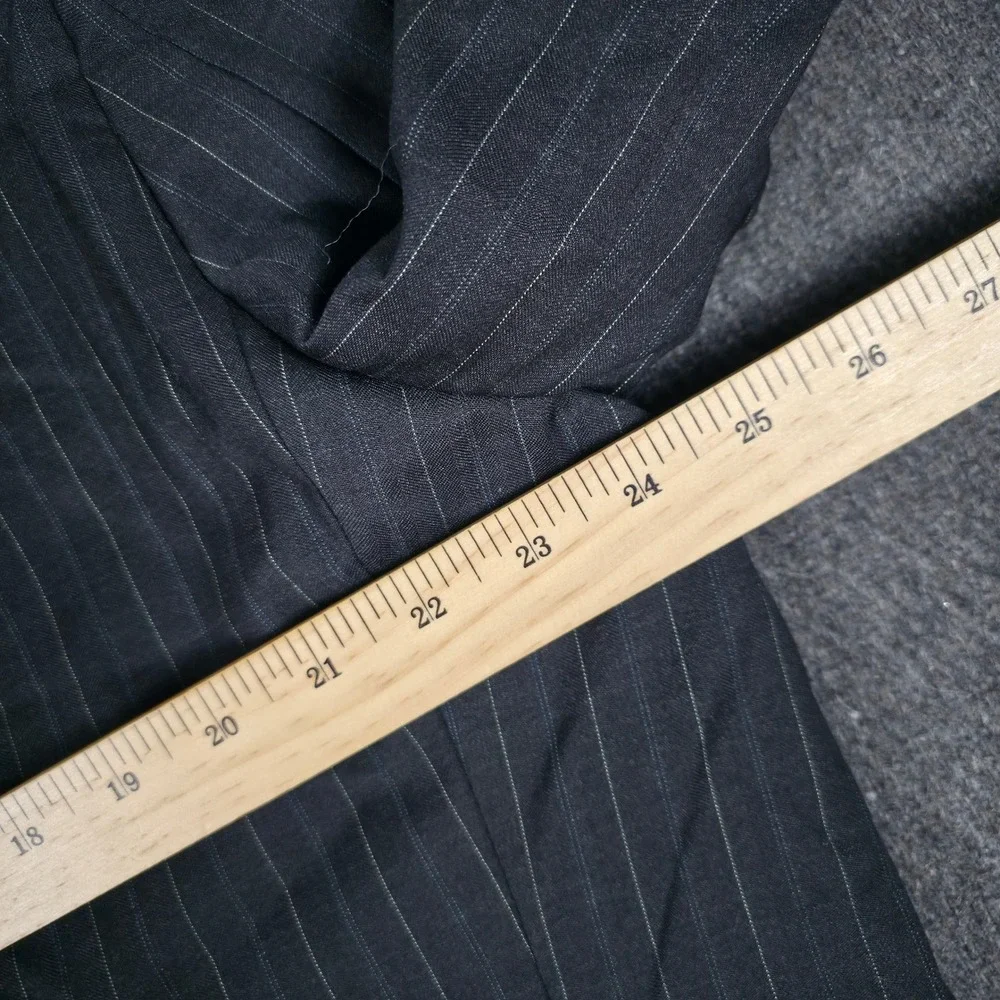 Loro Piana Daniel Cremieux Pinstripe Blazer Mens 46L Charcoal Blue Wool USA Made